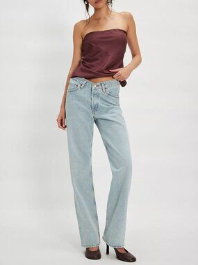 Agolde V Waist Kelly Relaxed Straight Jeans in Replica